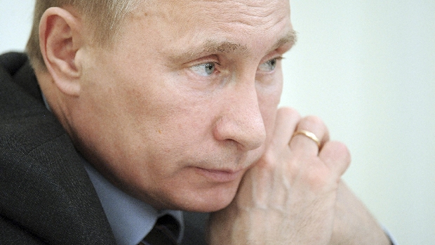 O primeiro-ministro russo durante um encontro em Moscou