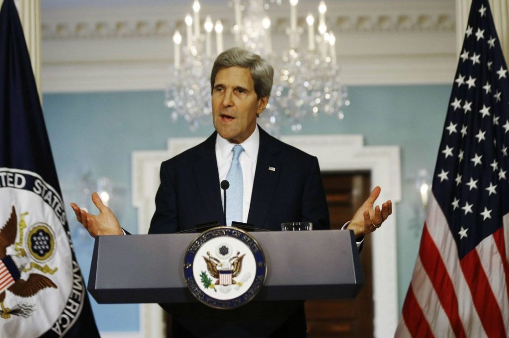 O secretário de estado americano John Kerry fala sobre a atuação dos EUA na guerra civil síria