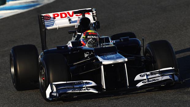 O venezuelano Pastor Maldonado testou o FW34, carro da Williams para temporada 2012