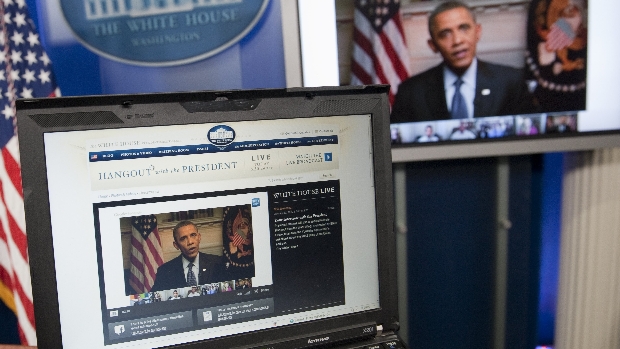 O presidente americano Barack Obama, durante entrevista pela internet nesta segunda-feira