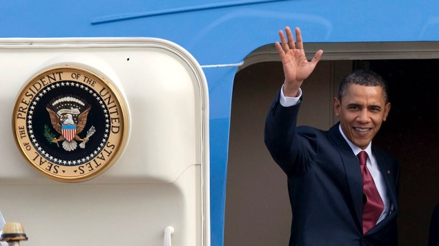Presidente Barack Obama desembarca na Base Aérea de Brasília