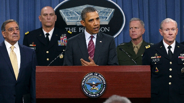 O presidente Barack Obama discursa no Pentágono