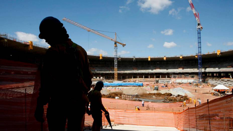 Obras no estádio do Mineirão, em Belo Horizonte