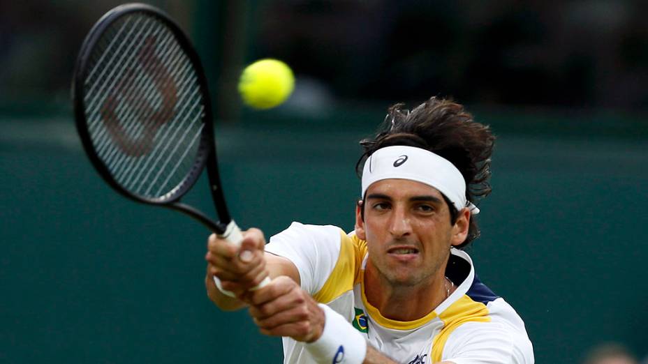 Thomaz Bellucci durante partida contra o francês Jo-Wilfried Tsonga, em 29/07/2012