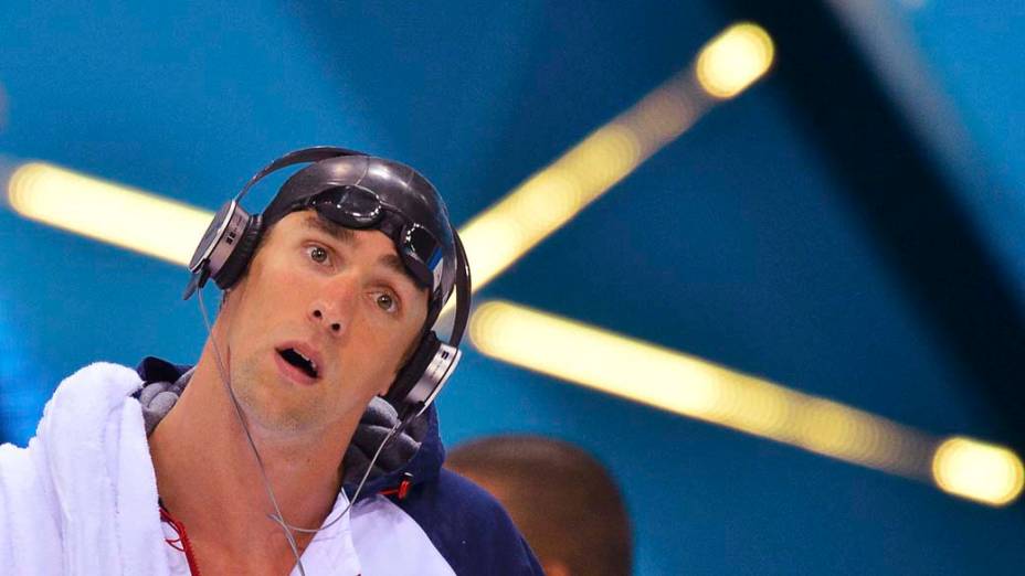 O americano Michael Phelps antes da prova de 200m borboleta, em 30/07/2012