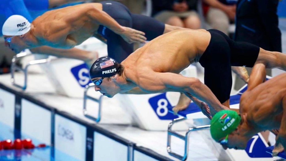 Michael Phelps nos 200m borboleta, em 31/07/2012