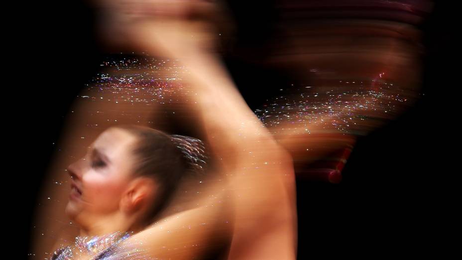 A ginasta Melitina Staniouta, do Belarus, durante apresentação nos Jogos Olimpícos de Londres