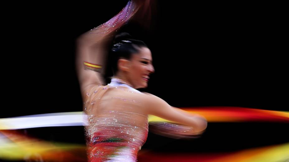 A ginasta Carolina Rodriguez, da Espanha, durante apresentação nos Jogos Olímpicos de Londres