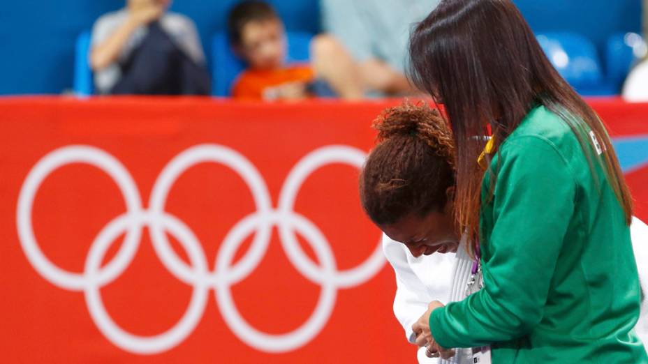 A judoca Rafaela Silva após ser eliminada da Olimpíada de Londres, em 30/07/2012