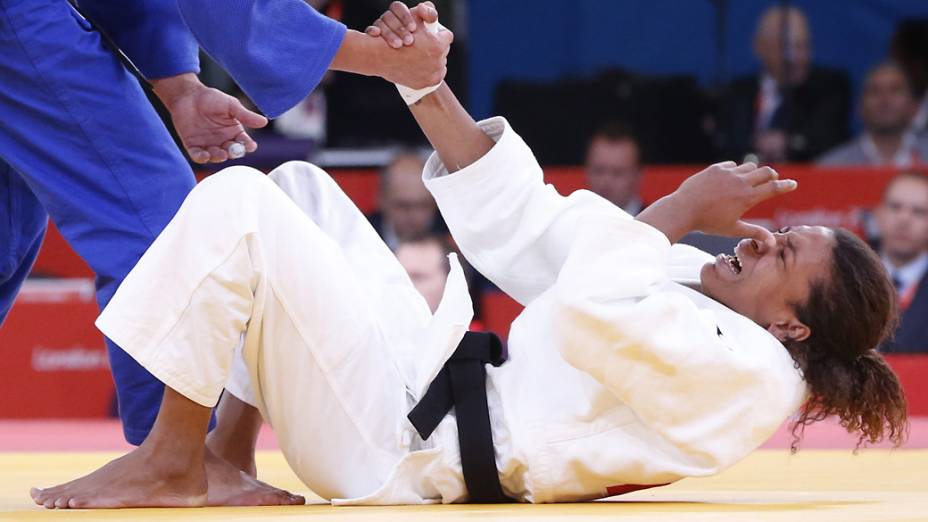 A judoca Rafaela Silva após ser eliminada da Olimpíada de Londres, em 30/07/2012