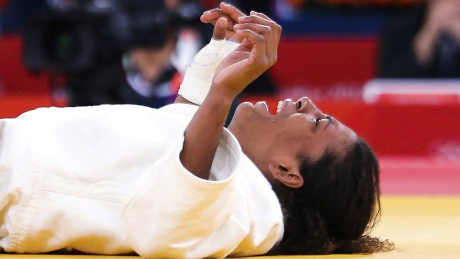 A judoca Rafaela Silva após ser eliminada da Olimpíada de Londres, em 30/07/2012