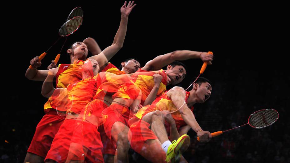 O chinês Biao Chai durante partida de badminton