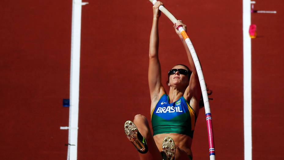 Fabiana Murer durante a competição do salto-com-vara nos Jogos Olímpicos de Londres em 04/08/2012