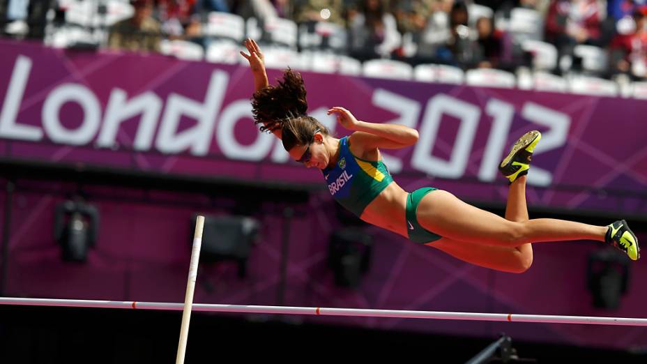 Fabiana Murer durante a competição do salto-com-vara nos Jogos Olímpicos de Londres em 04/08/2012