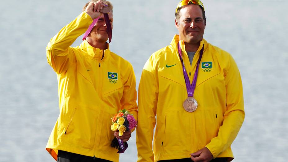 Velejadores brasileiros Robert Scheidt e Bruno Prada conquistam a medalha de bronze pela classe Star em 05/08/2012