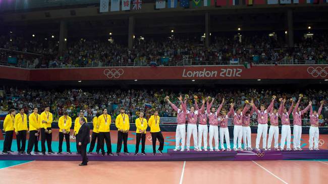 Final do vôlei entre Brasil e Rússia nos Jogos Olímpicos de Londres 2012