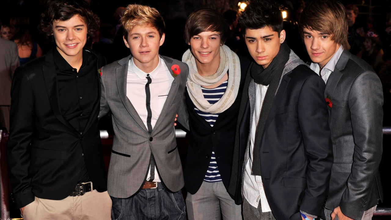 Garotos da banda britânica One Direction, do X-factor, a versão britânica do American Idol