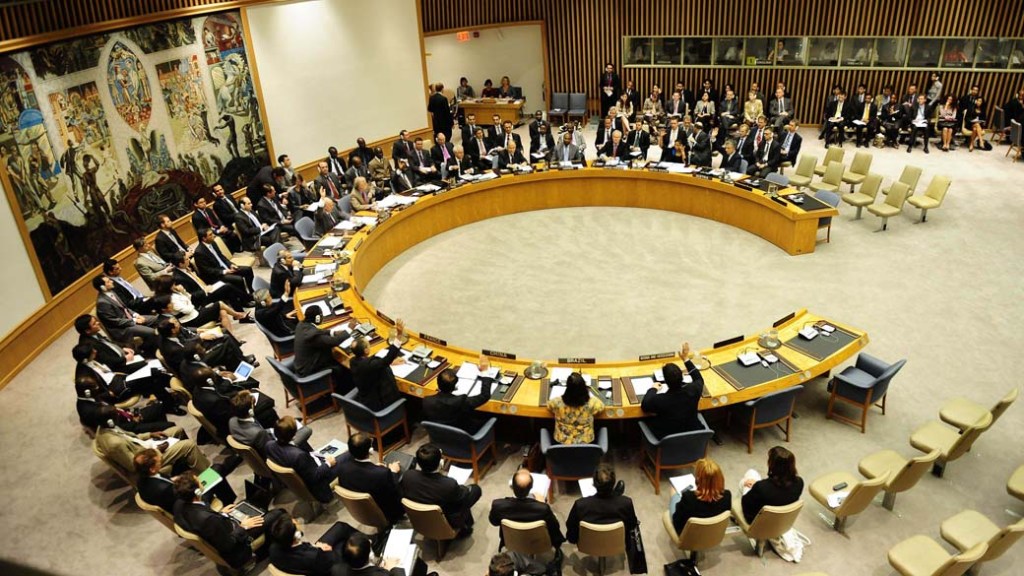 Conselho de Segurança da ONU em reunião