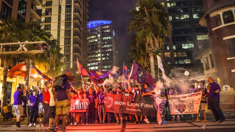 A festa pela entrada do Orlando City na MLS, na noite de terça-feira