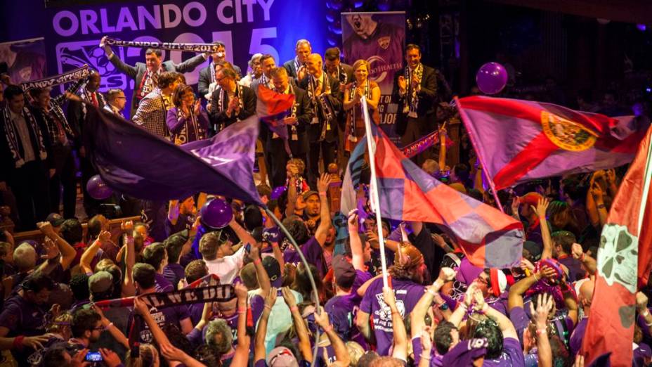 A festa pela entrada do Orlando City na MLS, na noite de terça-feira