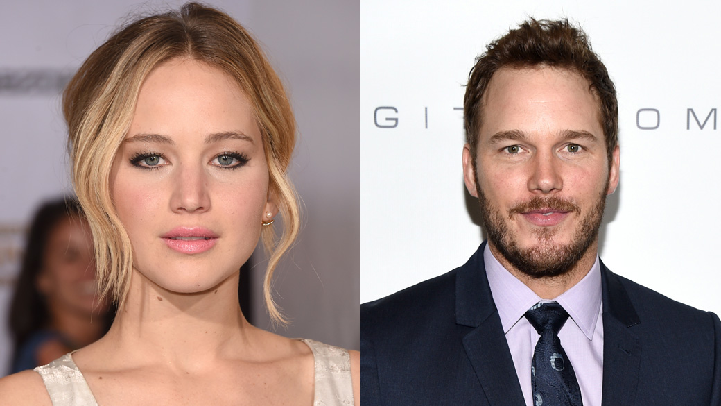 Os atores Jennifer Lawrence e Chris Pratt