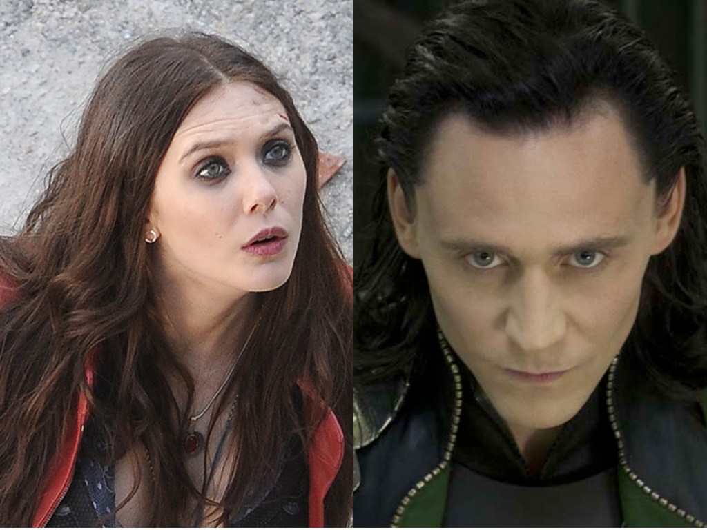 Os atores Tom Hiddleston e Elizabeth Olsen, que interpretam Loki e Feiticeira Escarlate nos filmes da Marvel