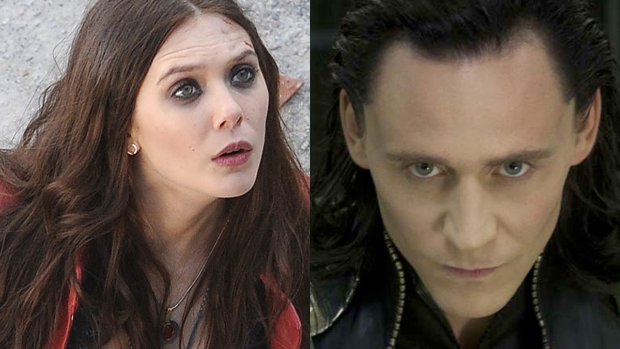 Os atores Tom Hiddleston e Elizabeth Olsen, que interpretam Loki e Feiticeira Escarlate nos filmes da Marvel