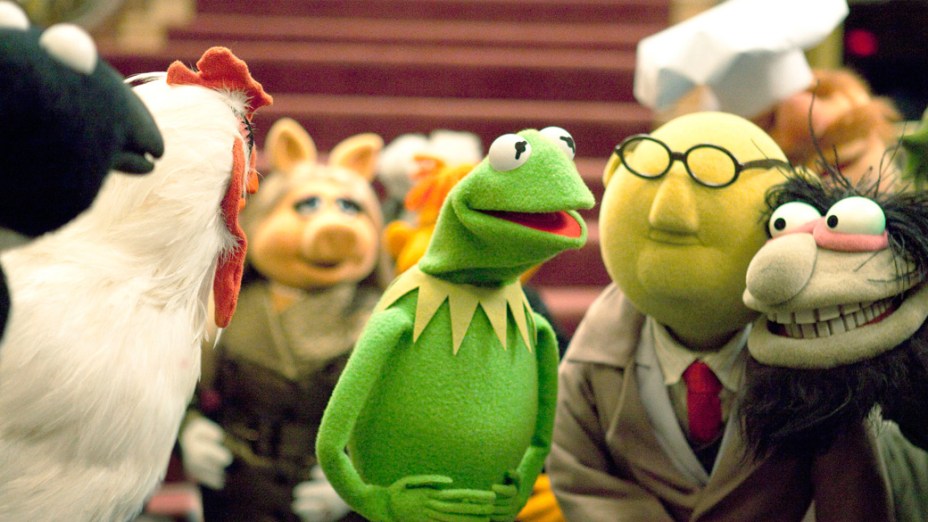 Personagens dos Muppets em cena do filme "Os Muppets"