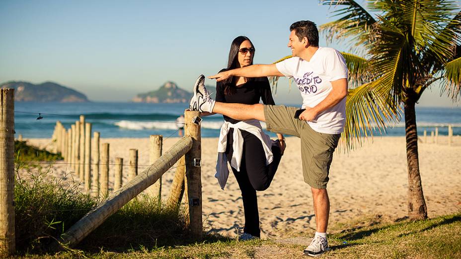 Otávio Leite, do PSDB, faz caminhadas na Barra da Tijuca e na esteira: exercícios ajudam a manter a pressão sob controle