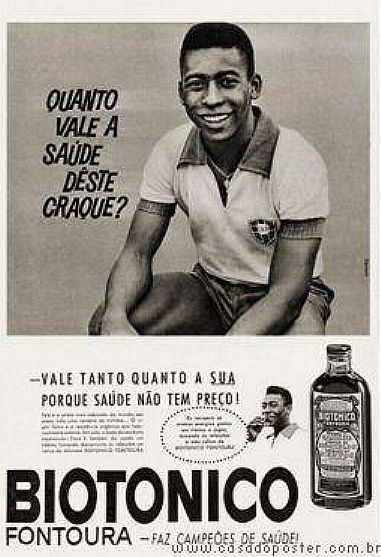 Pelé em propaganda de Biotônico Pelé em propaganda de Biotônico
