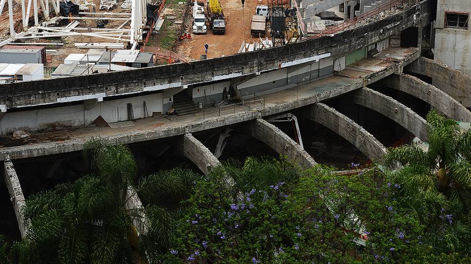 Obras da Arena Palestra Itália, o novo estádio do Palmeiras, em São Paulo