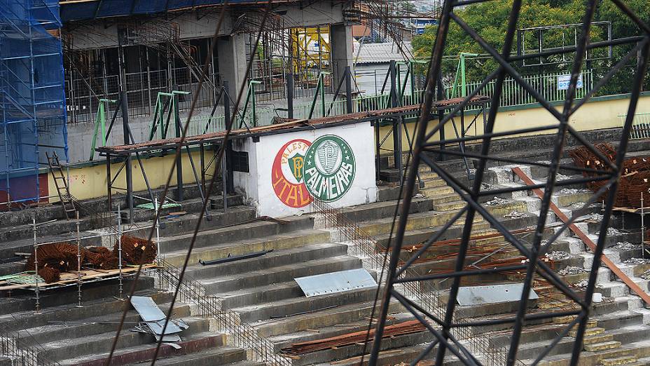 Obras do novo estádio do Palmeiras, em São Paulo