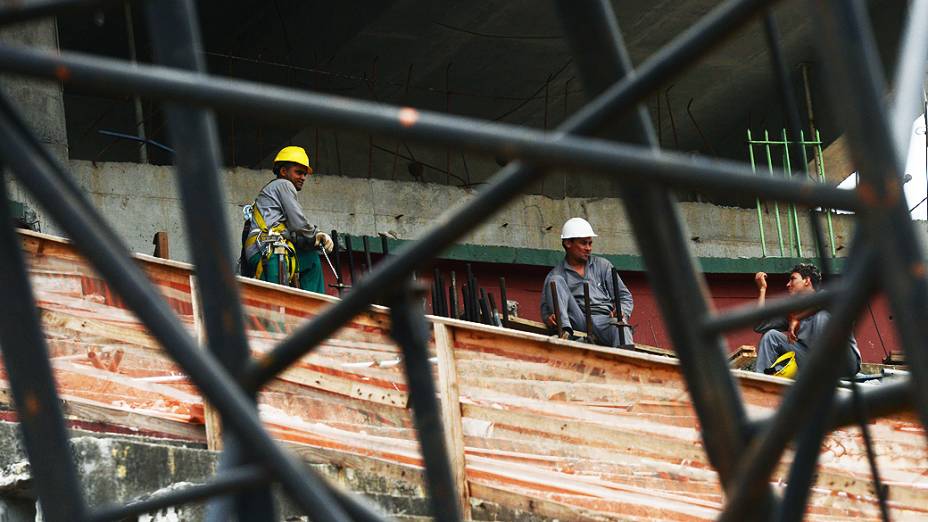 Obras da Arena Palestra Itália, o novo estádio do Palmeiras, em São Paulo