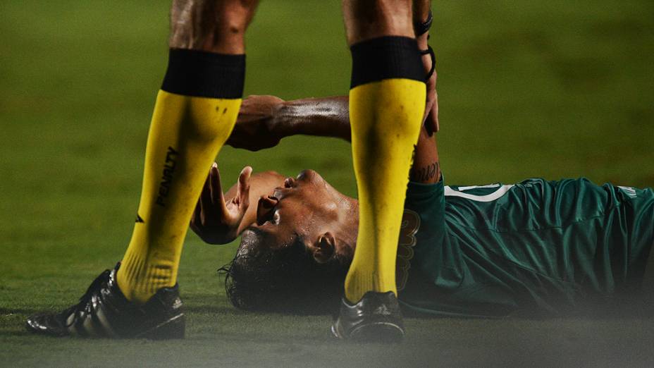 Lances da partida entre Palmeiras e Libertad válida pela fase de grupos da Copa Libertadores no estádio do Pacaembu