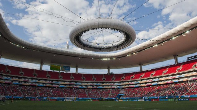 Vista geral do estádio "Omnilife" durante jogo de qualificação de futebol entre Brasil e Argentina, no quinto dia dos Jogos Pan-Americanos em Guadalajara, México, em 19/10/2011