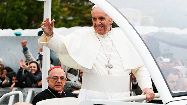 Papa Francisco após celebrar missa em Aparecida do Norte