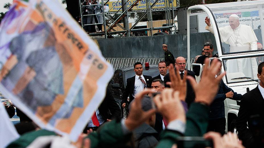 Papa Francisco durante a Jornada Mundial da Juventude, em Aparecida do Norte