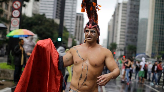 Parada do Orgulho LGBT de São Paulo, na Avenida Paulista