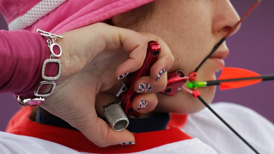 Detalhe das unhas da britânica Danielle Brown durante os Jogos Paraolímpicos de Londres, em 30/08/2012