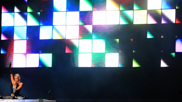 Paris Hilton durante Pop Music Festival na arena Anhembi Paris Hilton durante Pop Music Festival na arena Anhembi