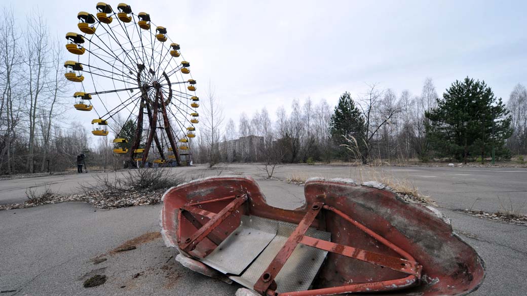 Parque em Pripyat, uma das cidades ucranianas mais afetadas pelo acidente nuclear em Chernobyl