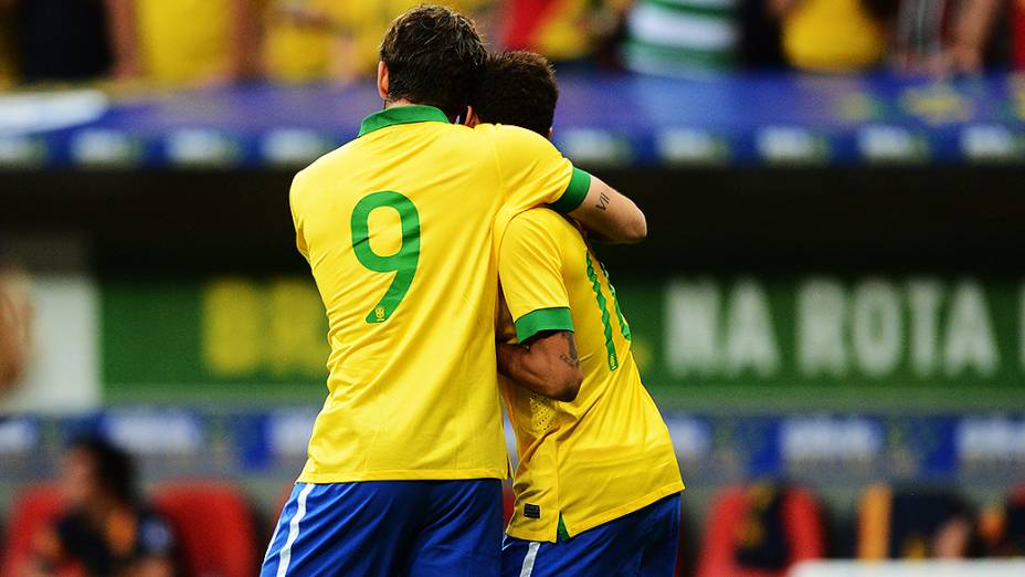 Alexandre Pato durante o amistoso entre Brasil e Austrália no estádio Mané Garrincha em Brasília