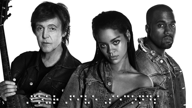 Paul McCartney, Rihanna e Kanye West, na capa do single ‘FourFiveSeconds'