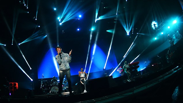 Apresentação do cantor Pharrell Williams, no segundo dia do Festival Lollapalooza 2015, no Autódromo de Interlagos, em São Paulo​