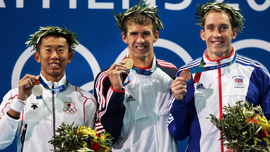 Michael Phelps ouro nos 200 borboleta em Atenas-2004