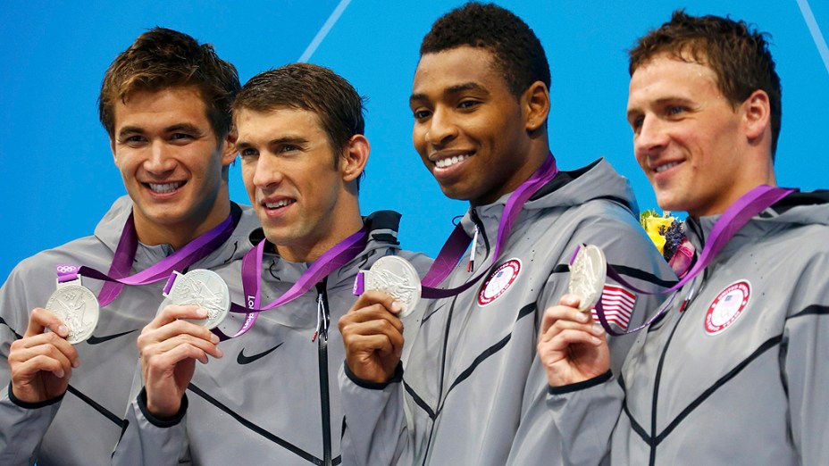 Michael Phelps foi prata nos 4x100m livre em Londres