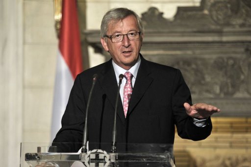 O presidente do Eurogrupo, Jean-Claude Juncker, em entrevista coletiva