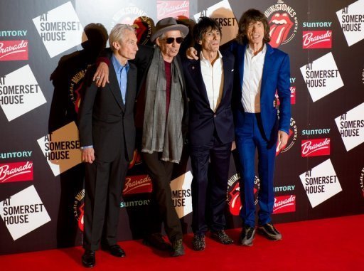 (Da esq. para a dir.) Charlie Watts, Keith Richards, Ronnie Wood e Mick Jagger
