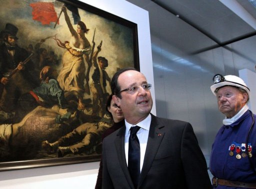 O presidente francês, François Hollande, na inauguração do Louvre em Lens