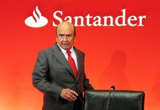 o presidente do Banco Santander, Emilio Botín, em Madri, 31 de janeiro, 2012